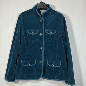 L.L. Bean Corduroy Jacket Teal Blue Y2K Vintage Preppy